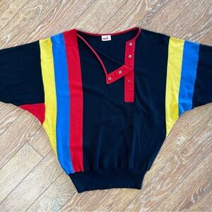 Vintage 70-80s Mondi Colorblock Striped Sweater - Sz 36
